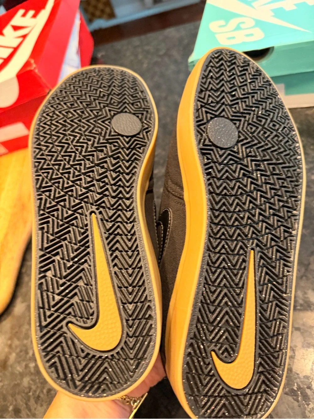 Nike  Y7 (W9) Black Canvas Sneakers with Gum Sole 7Y or 9W
